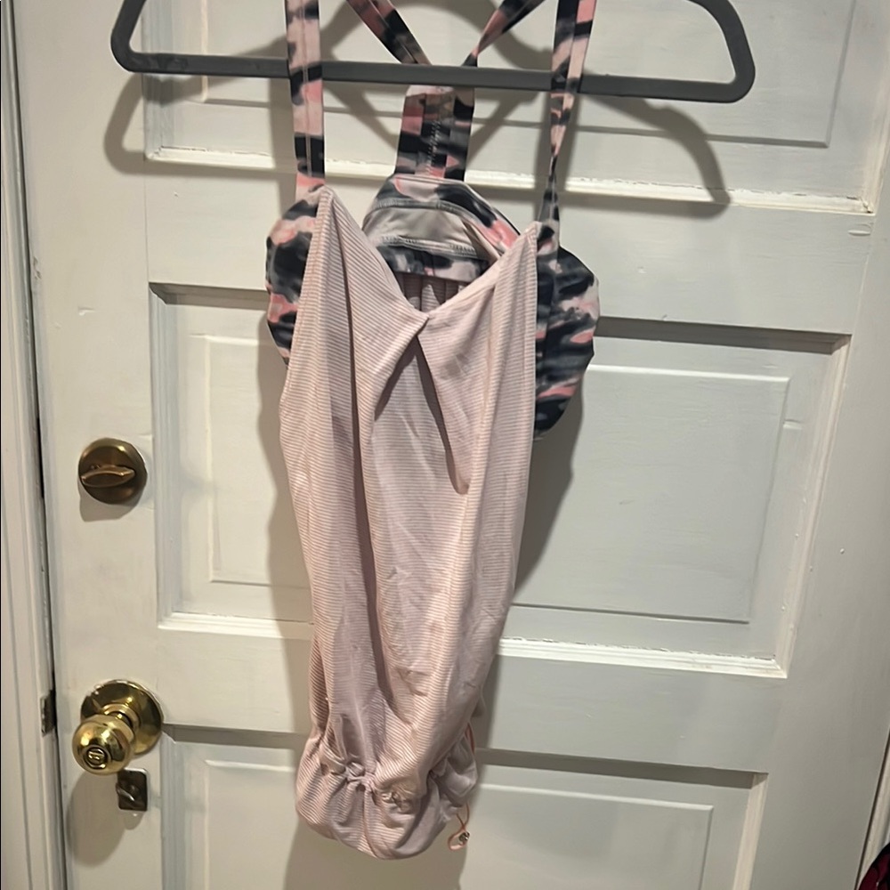 Chic Pink and Black Swimsuit